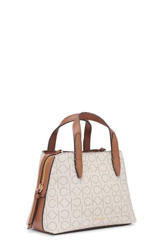 Calvin Klein Millie – Bolso bandolera mini 2 en 1 con triple compartimento, color Vainilla/Caqui/Caramelo, talla única