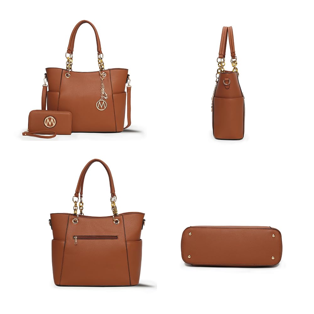 MKF Collection Tote Bag for Women With Wallet Purse, Vegan Leather Top-Handle Removable Shoulder Strap Handbag By Mia K