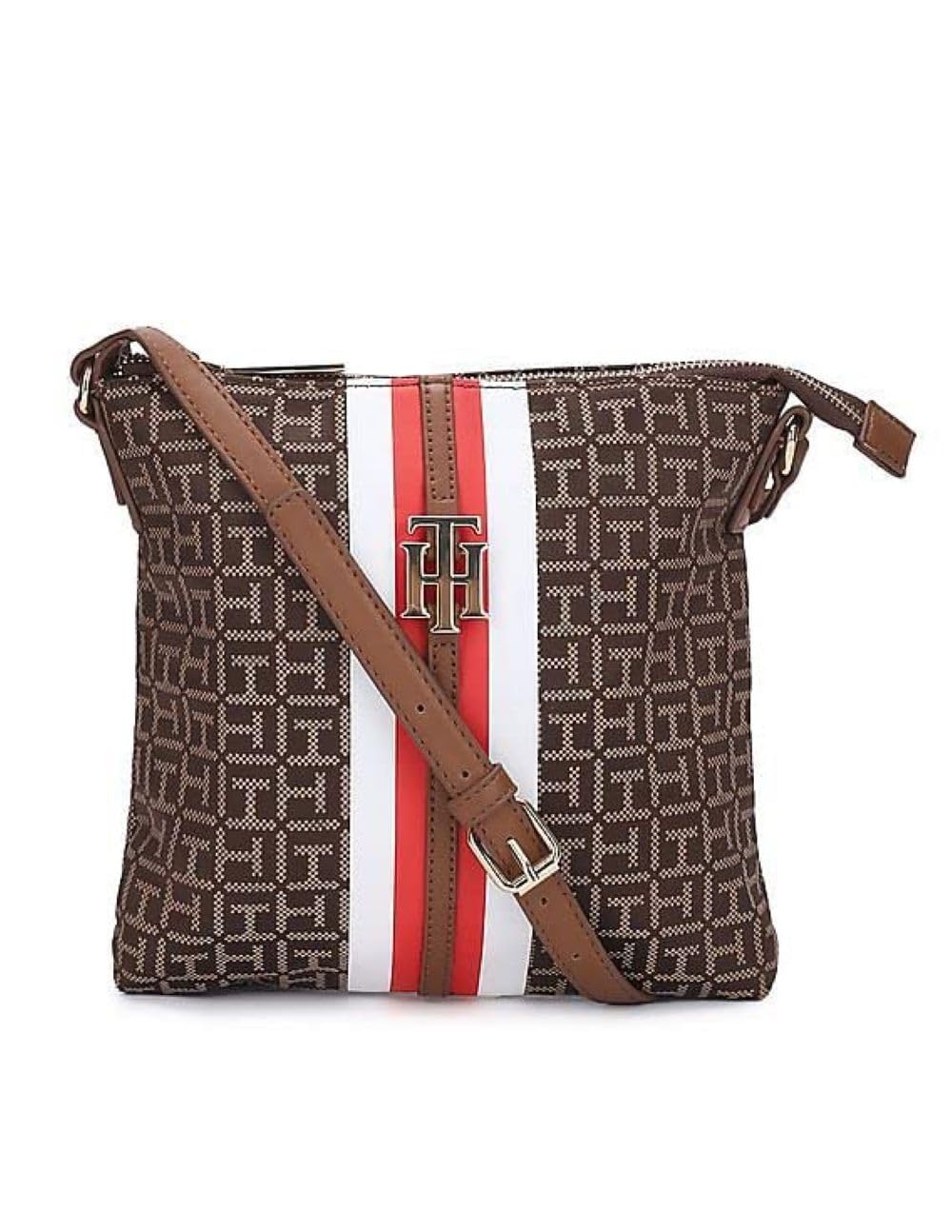 Tommy Hilfiger Womens Jaden Plus Crossbody HANDBAG, Chestnut/Tannin, One Size US