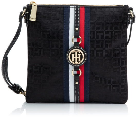 Tommy Hilfiger Womens Jaden Plus Crossbody HANDBAG, Black Tonal