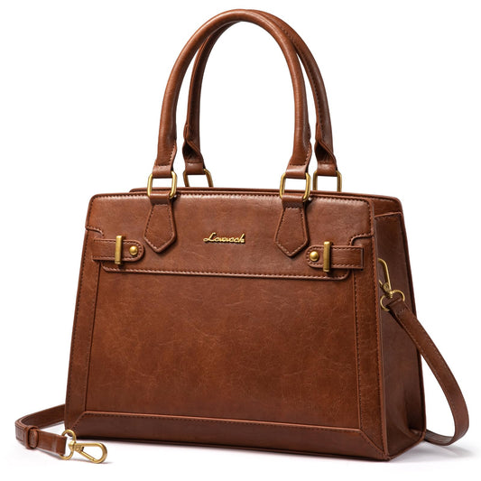 LOVEVOOK Purses and Handbags for Women, Tote Bags for Women， Satchel Shoulder Purse and PU Leather Top Handle for ladies, Brown