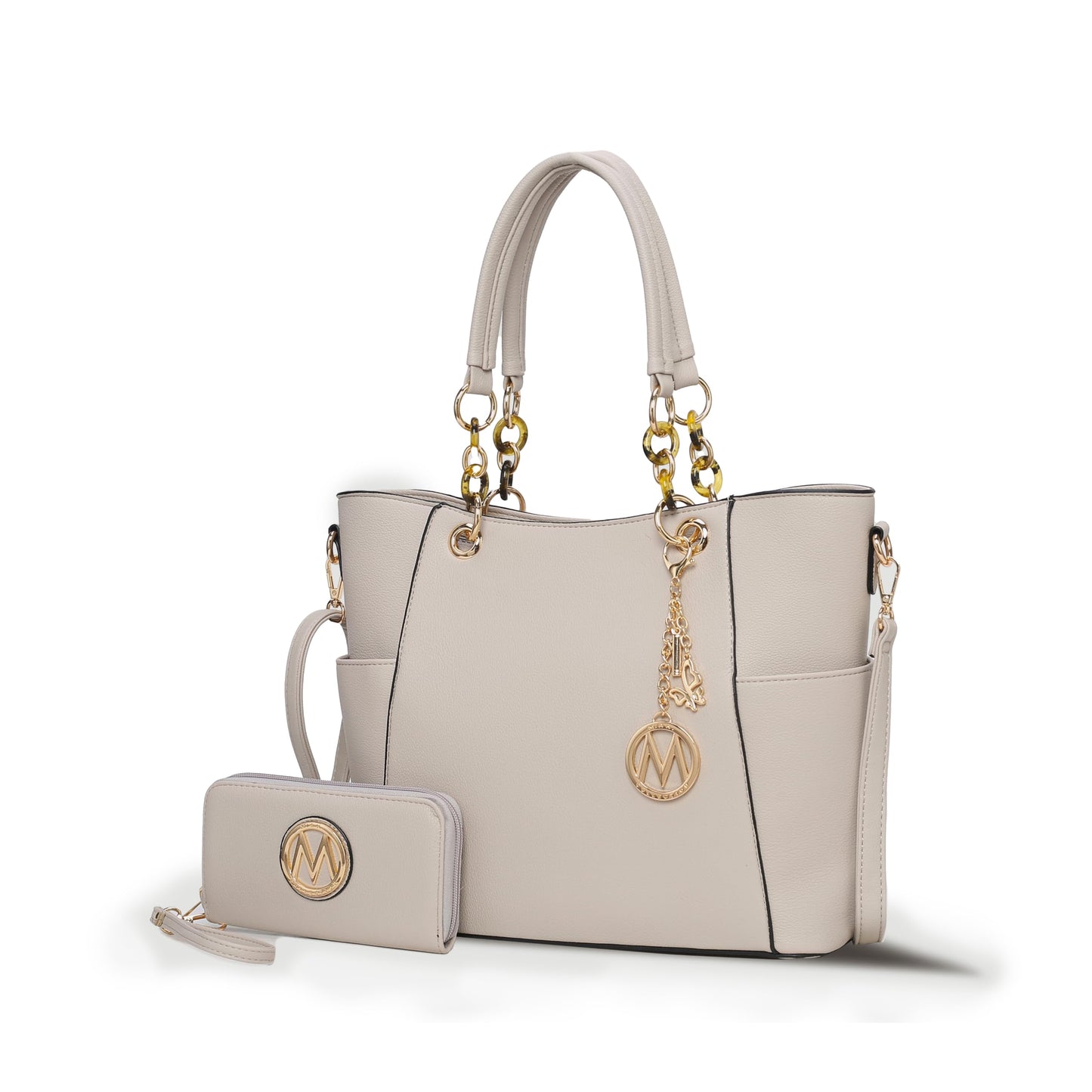 MKF Collection Tote Bag for Women With Wallet Purse, Vegan Leather Top-Handle Removable Shoulder Strap Handbag By Mia K