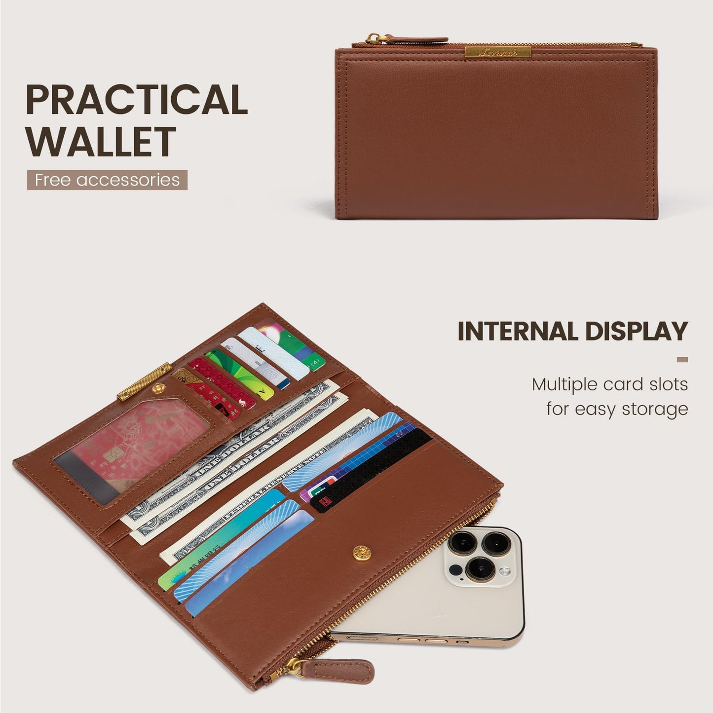 LOVEVOOK Purses and Handbags for Women, Tote Bags for Women， Satchel Shoulder Purse and PU Leather Top Handle for ladies, Brown