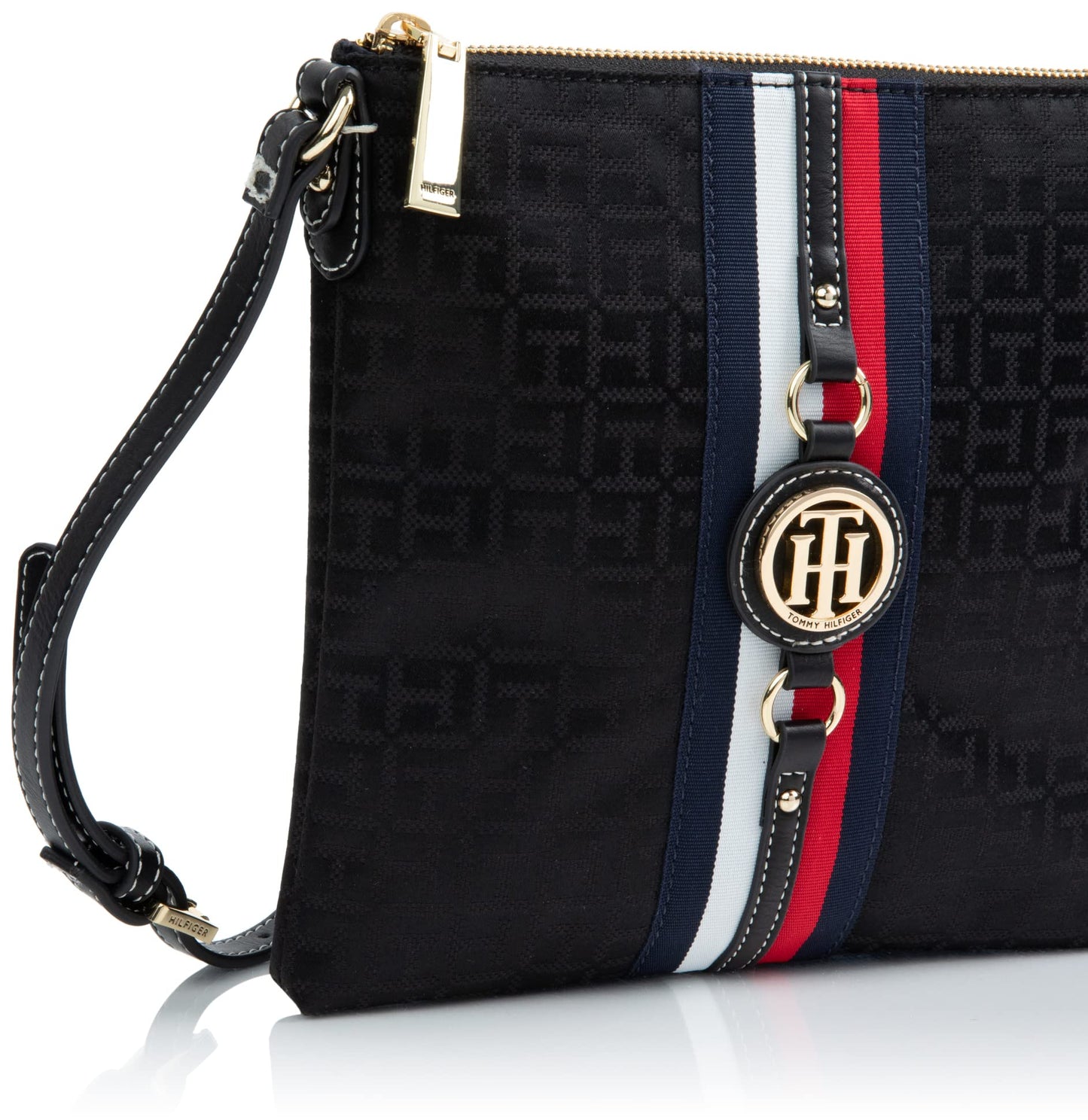 Tommy Hilfiger Womens Jaden Plus Crossbody HANDBAG, Black Tonal
